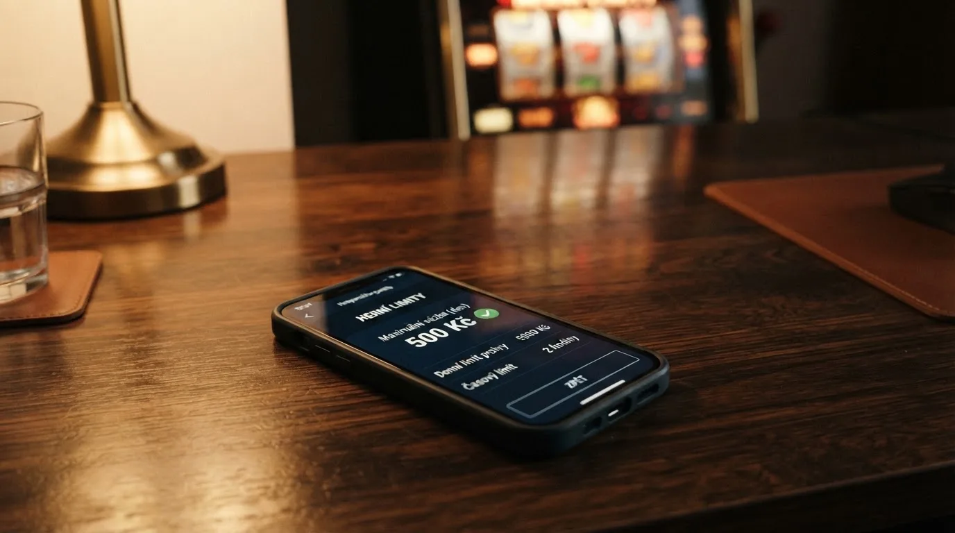Oficiální dokument Ministerstva financí ČR vedle obrazovky s výherním automatem