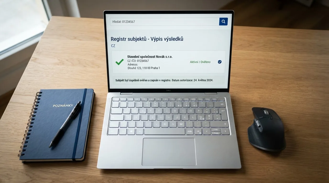 Ukázka veřejného registru MF ČR s vyhledaným licencovaným online casinem