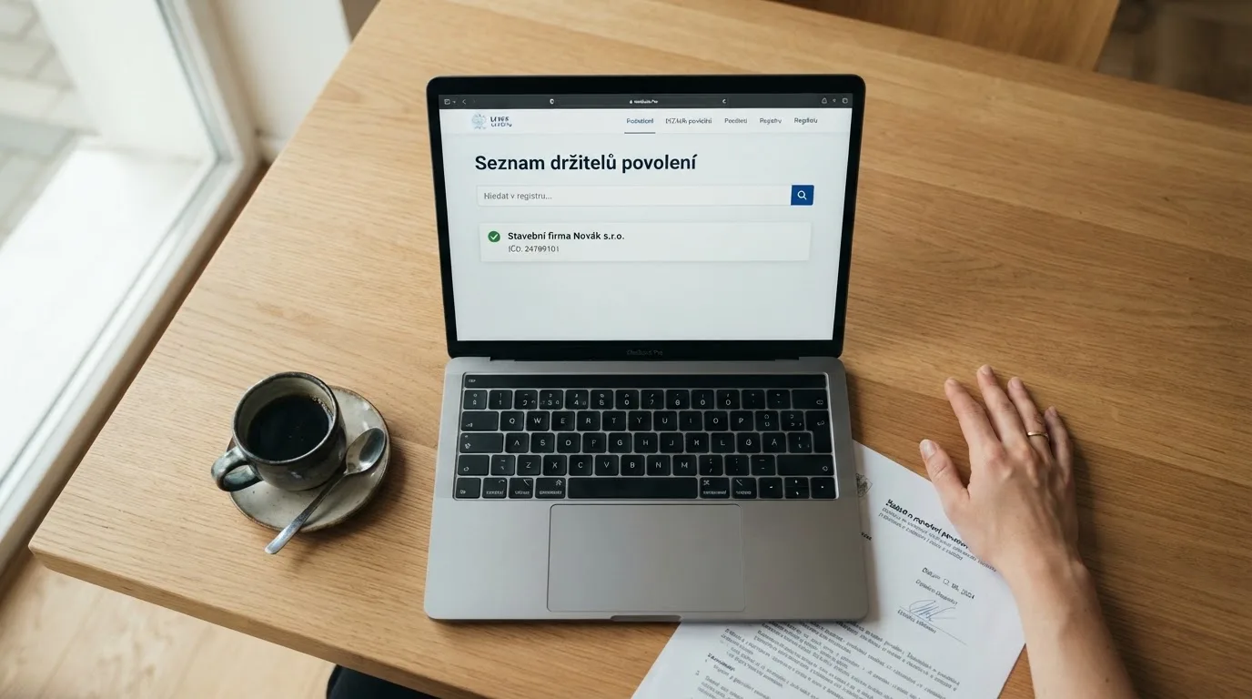 Obrazovka s vyhledáváním v registru MF ČR a logo Ministerstva financí