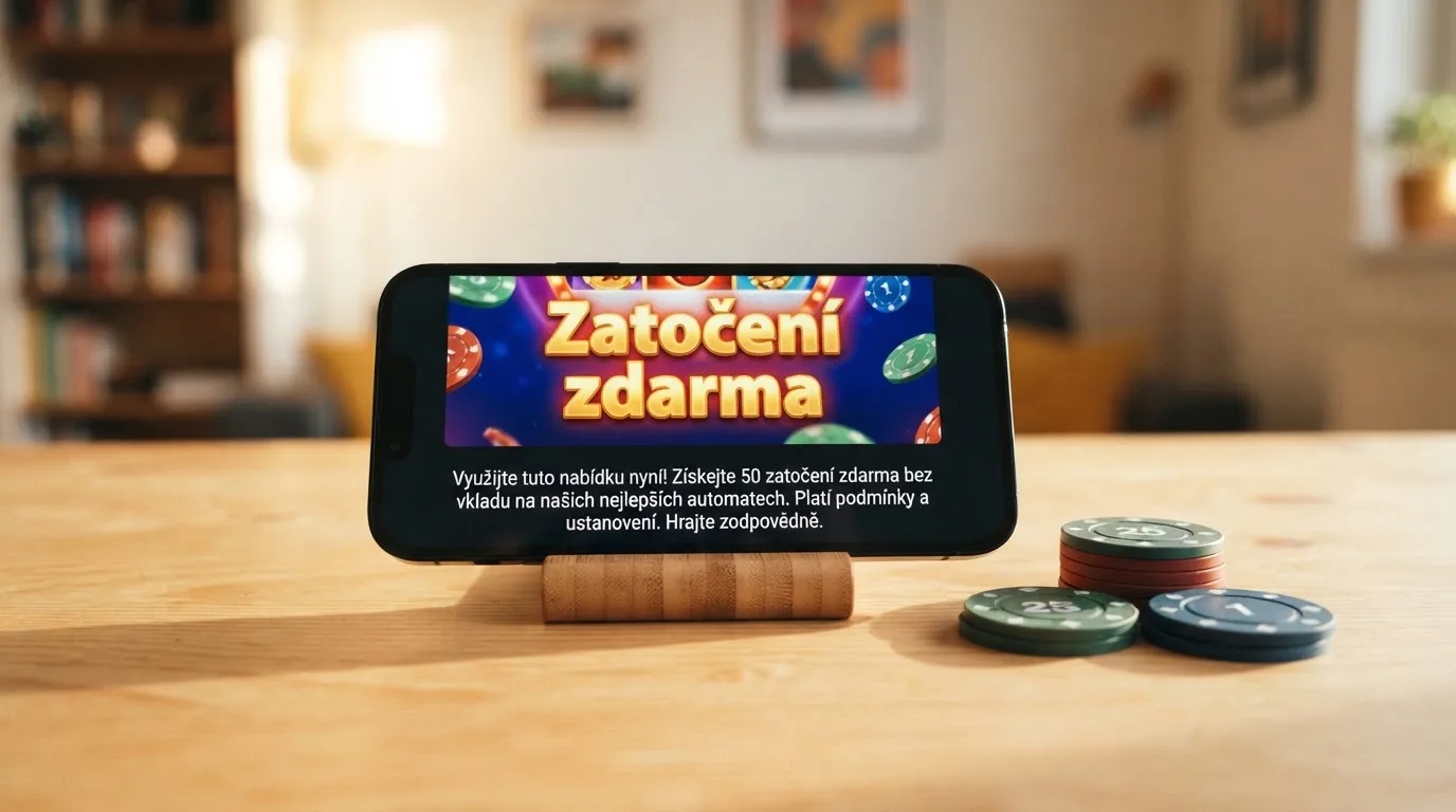 Propagační banner s nápisem „zatočení zdarma“ a zvýrazněnými podmínkami protočení